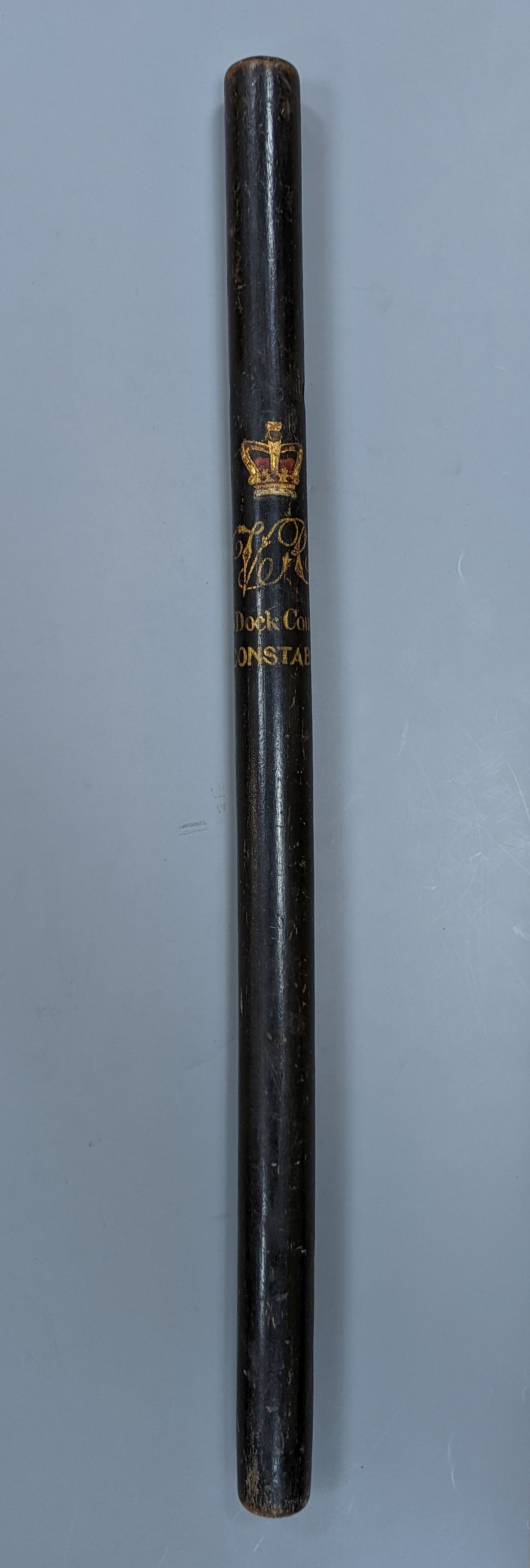 A Victorian Leith Dock Commission Constables staff or truncheon, 64cm long